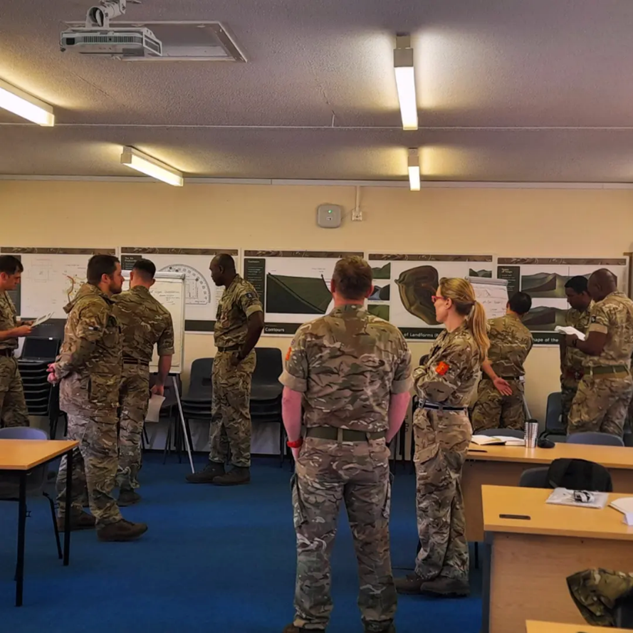 Soldiers in uniform at Positive Effect wellbeing and drug training